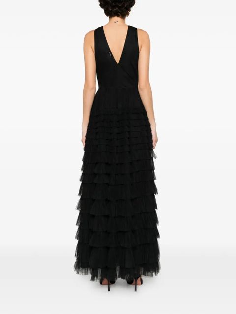 TWINSET ruffled V-neck dress - Black