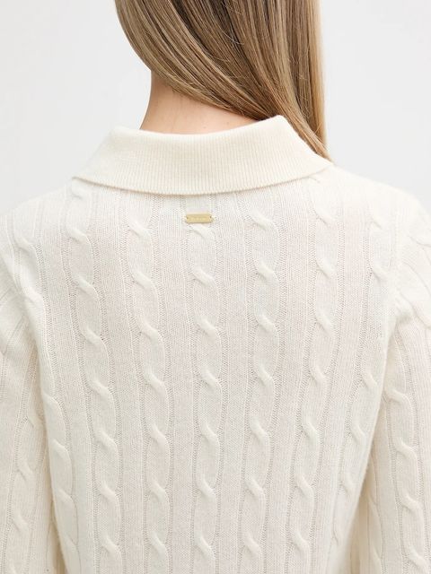 Barbour sweter z dodatkiem wełny Evie damski kolor beżowy LKN1730