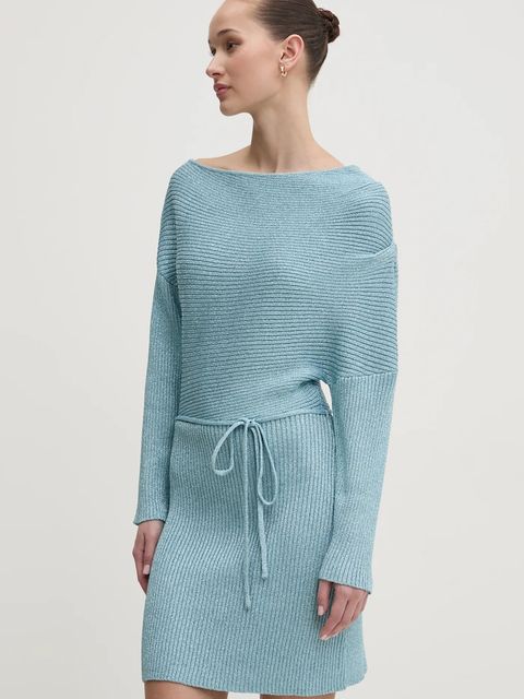 Never Fully Dressed sukienka kolor niebieski mini dopasowana NFDKN606