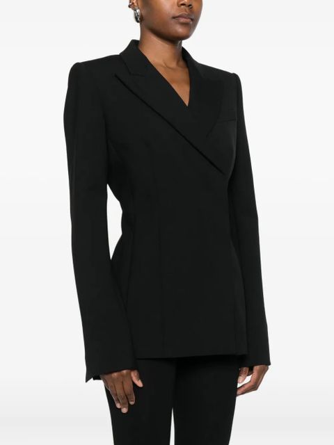 Sportmax peak-lapels wool-blend blazer - Black - zdjęcie produktu nr 2