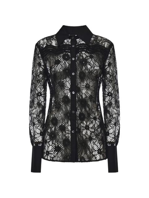 PINKO flower-lace shirt - Black - zdjęcie produktu nr 1