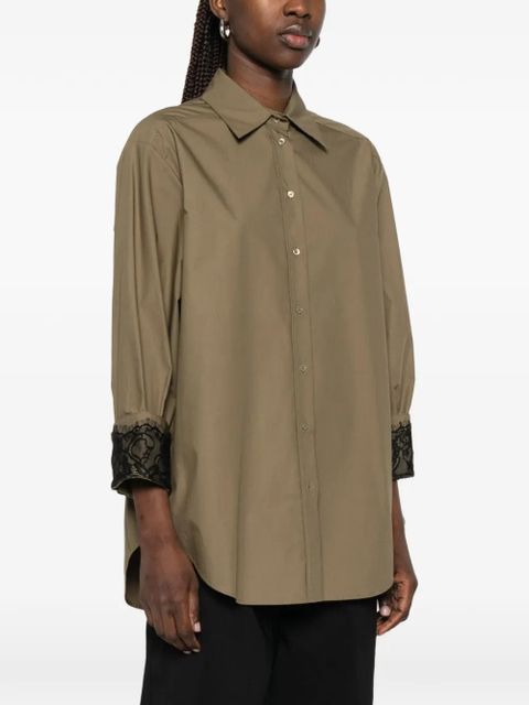 PINKO lace-trim shirt - Brown