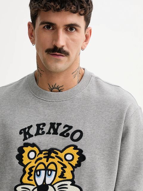 Kenzo bluza bawełniana x Verdy kolor szary z nadrukiem FF58SW2394MF.94