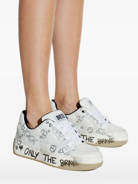 Diesel S-D-Ollie graffiti low-tops sneakers - White