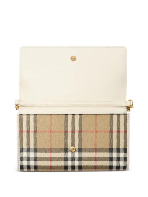 Burberry Check chain-strap wallet - Neutrals
