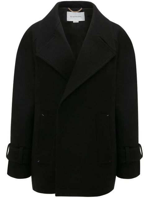 Victoria Beckham stitch-detail peacoat - Black - zdjęcie produktu nr 1