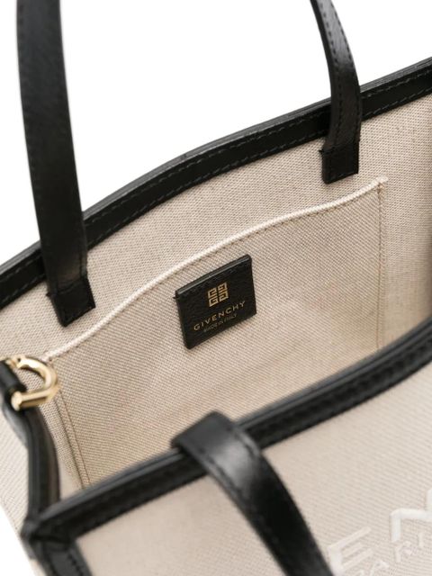 Givenchy G Tote canvas mini bag - Neutrals