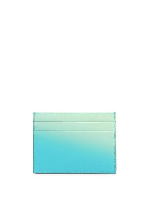 Dolce & Gabbana logo-embroidered ombré-effect cardholder - Blue