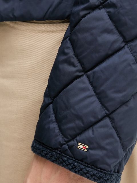 Tommy Hilfiger kurtka puchowa kolor granatowy przejściowa WW0WW47449