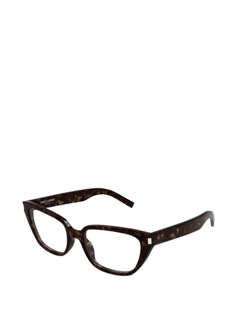 Saint Laurent Eyewear tortoiseshell-effect cat-eye glasses - Brown - zdjęcie produktu nr 2