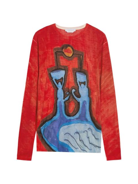 Gabriela Hearst Isaro long-sleeve T-shirt - Red - zdjęcie produktu nr 1