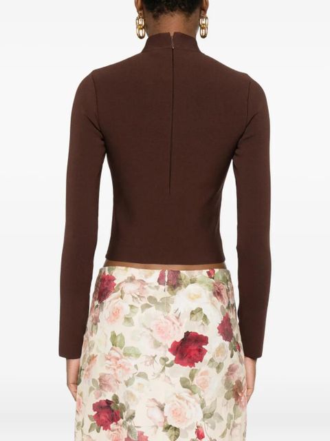 Cult Gaia high-neck embellished top - Brown