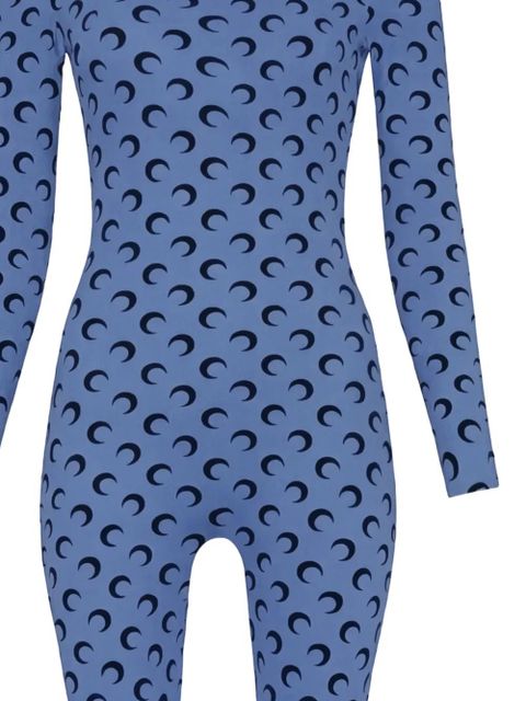 Marine Serre moon-print long-sleeve jumpsuit - Blue - zdjęcie produktu nr 2