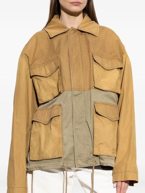Golden Goose panelled flap-pocket jacket - Brown