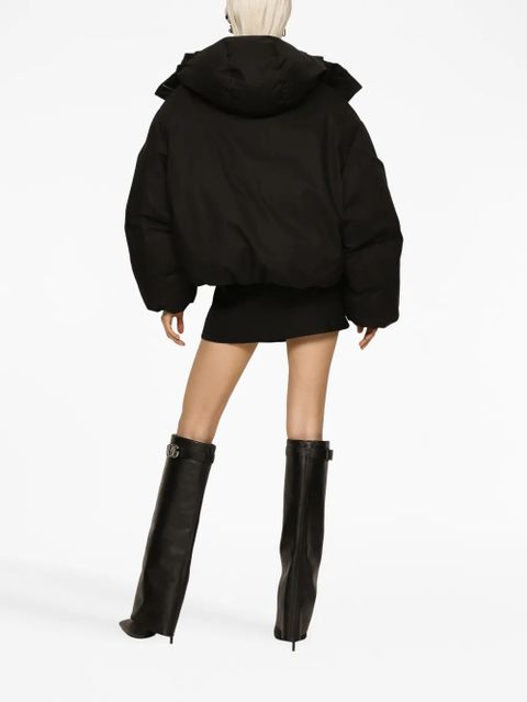 Dolce & Gabbana logo-plaque padded jacket - Black