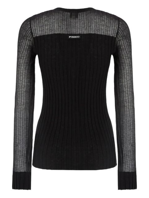 PINKO ribbed sheer-panel cardigan - Black - zdjęcie produktu nr 2