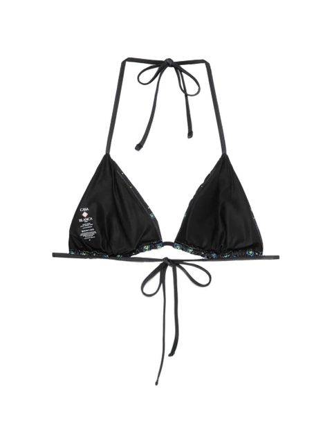 Casablanca monogram triangle bikini top - Black - zdjęcie produktu nr 2