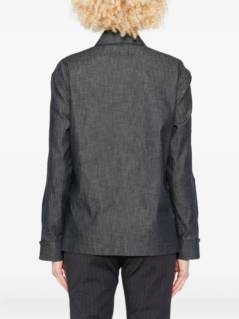 FENDI wrap-effect denim shirt - Blue