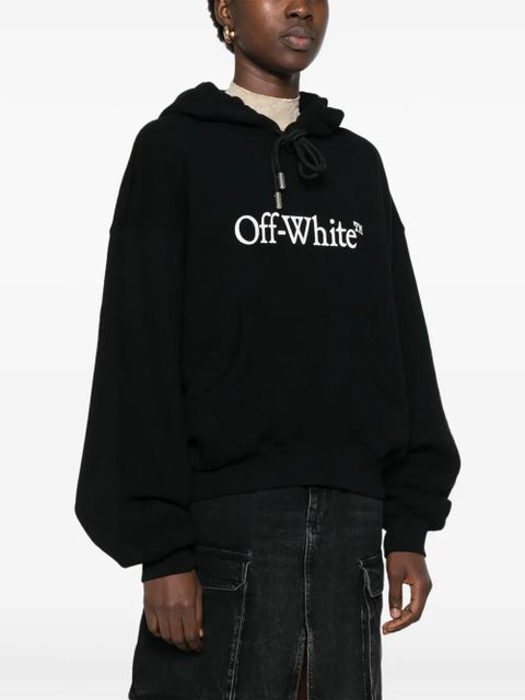 Off-White logo-print hoodie - Black