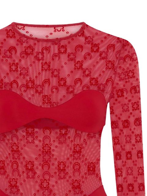 Marine Serre long-sleeve bodysuit - Red - zdjęcie produktu nr 2