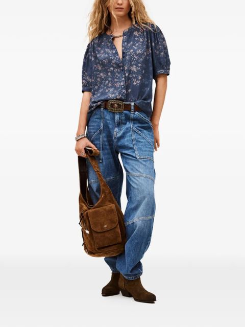 Ba&Sh Novella floral-print puff-sleeve top - Blue - zdjęcie produktu nr 2