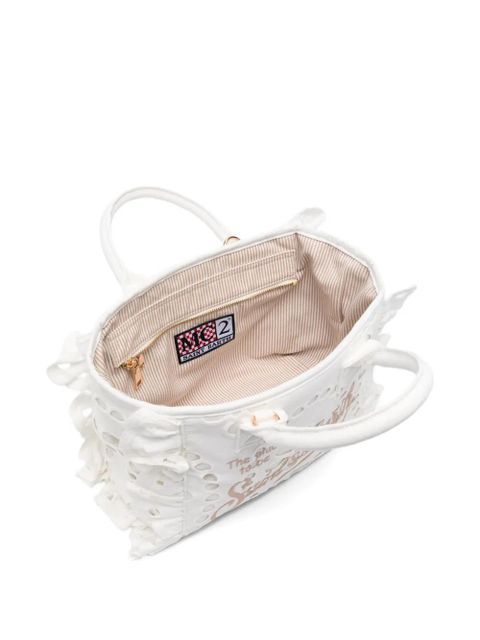 MC2 Saint Barth Colette Volant ruffled broderie-anglaise tote bag - White