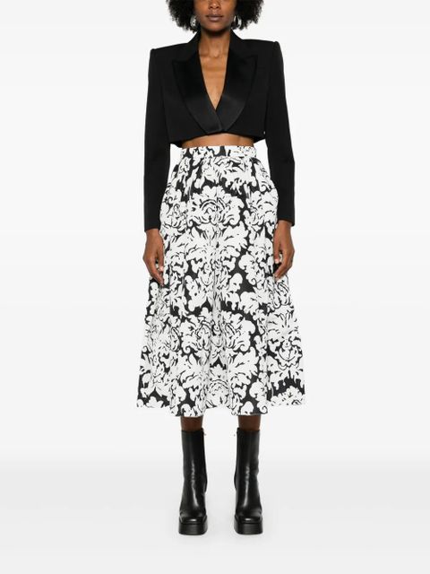 Alexander McQueen Damask-print midi skirt - Black - zdjęcie produktu nr 2