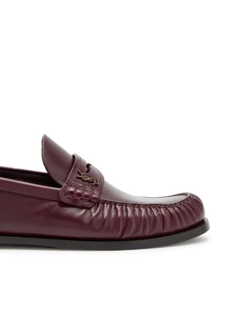 Saint Laurent Lauren monogram leather loafers - Red - zdjęcie produktu nr 2