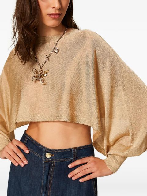 TWINSET lurex cropped top - Neutrals - zdjęcie produktu nr 2