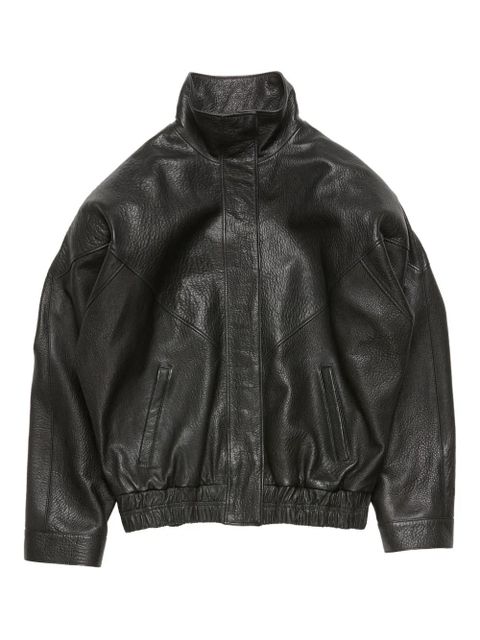 Acne Studios stand collar leather jacket - Black - zdjęcie produktu nr 1