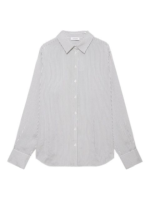 ANINE BING Essie striped cotton shirt - White - zdjęcie produktu nr 1