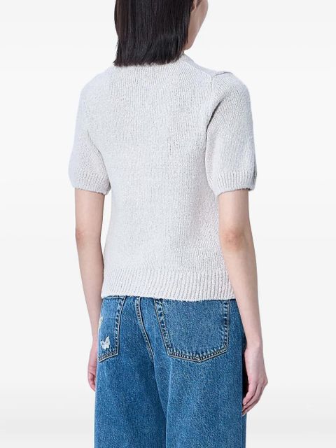 OUR LEGACY silk knit button top - Neutrals