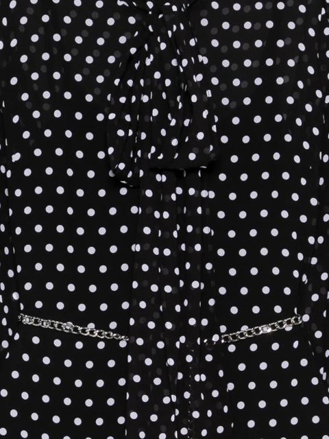 Michael Kors polka dot pussy-bow maxi dress - 048