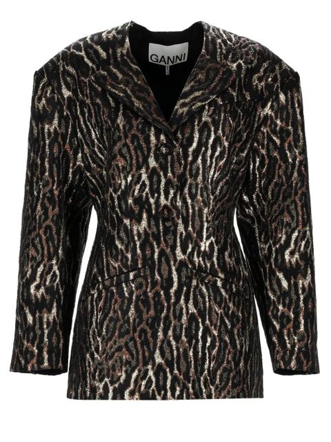GANNI animal-print blazer - Black - zdjęcie produktu nr 2