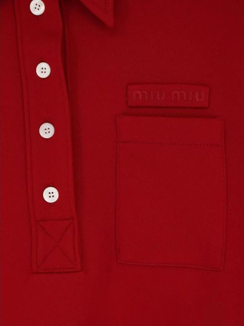 Miu Miu point collar embroidered top