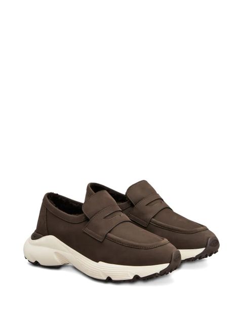 Tod's moccasin shearling trainers - Brown