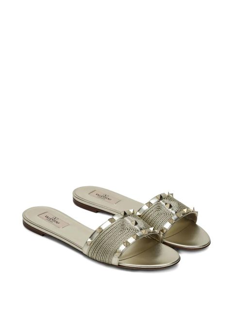 Valentino Garavani stud flat sandals - Yellow