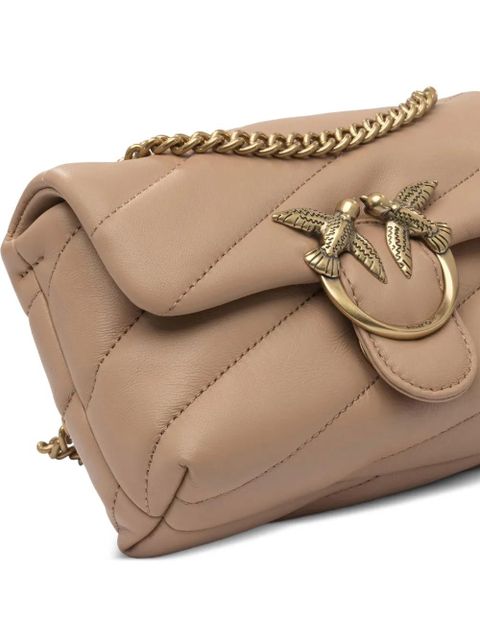 PINKO quilted logo-hardware chain mini bag - Brown