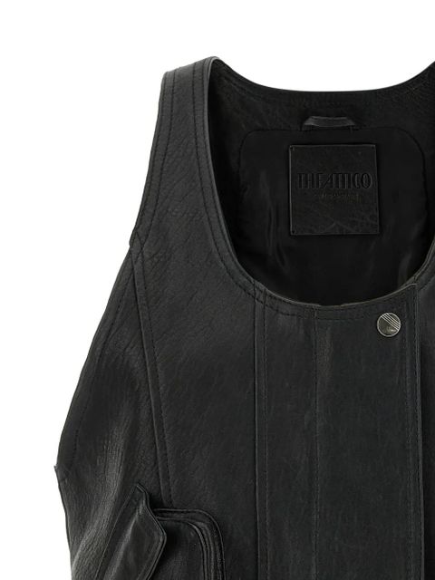 The Attico Hammered leather gilet - Black