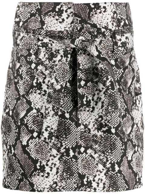 The Attico snakeskin print mini skirt - Grey - zdjęcie produktu nr 1