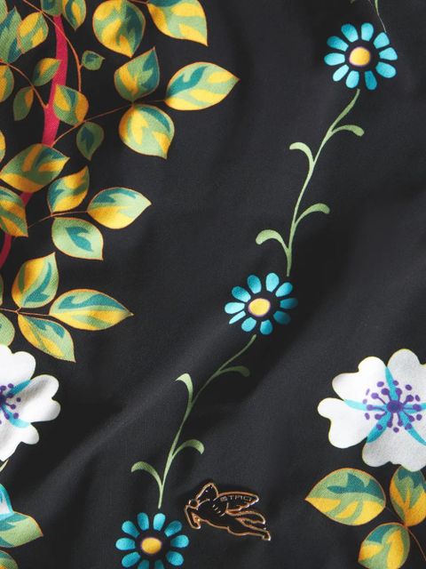 ETRO floral-print V-neck swimsuit - Black