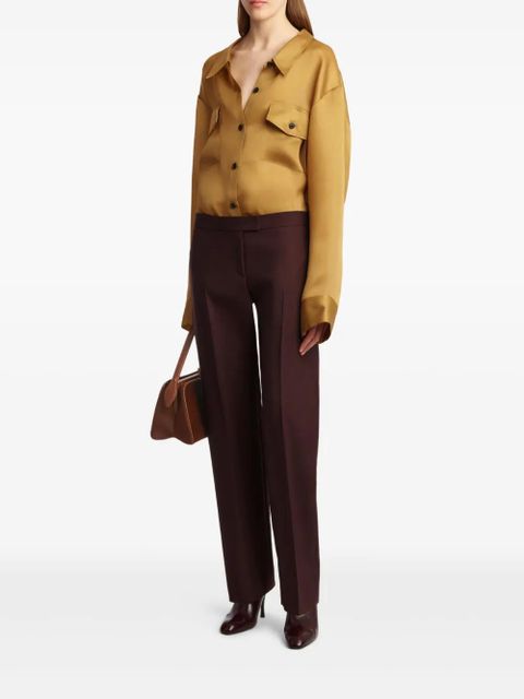 KHAITE Matteo button-up organza shirt - Yellow