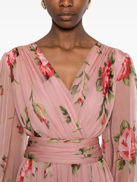 Dolce & Gabbana floral V-neck maxi dress - Pink