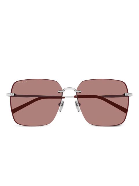 Gucci Eyewear GG1955SA square rimless sunglasses - Silver