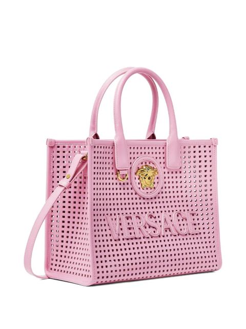 Versace small La Medusa laser-cut tote bag - Pink