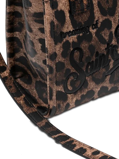 MC2 Saint Barth leopard print top handle tote bag - Brown