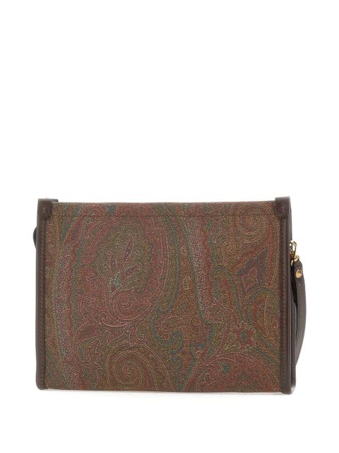 ETRO medium Arnica paisley-print embroidered clutch bag - Brown - zdjęcie produktu nr 2