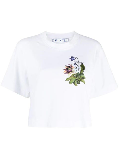 Off-White botanical Arrows cropped T-shirt - zdjęcie produktu nr 1