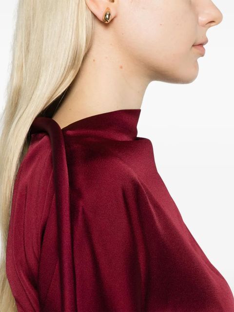 Victoria Beckham piped-trim midi dress - Red