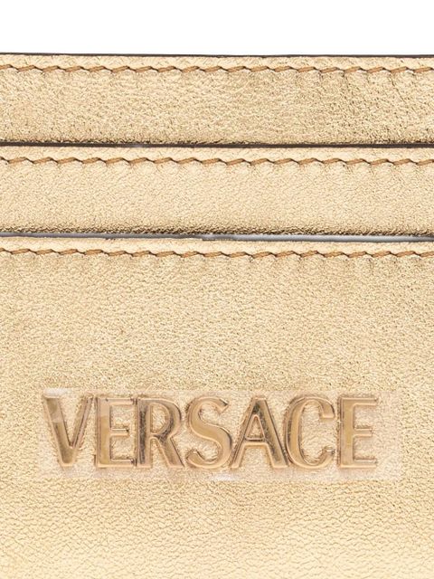 Versace metallic logo-embossed cardholder - Gold - zdjęcie produktu nr 2